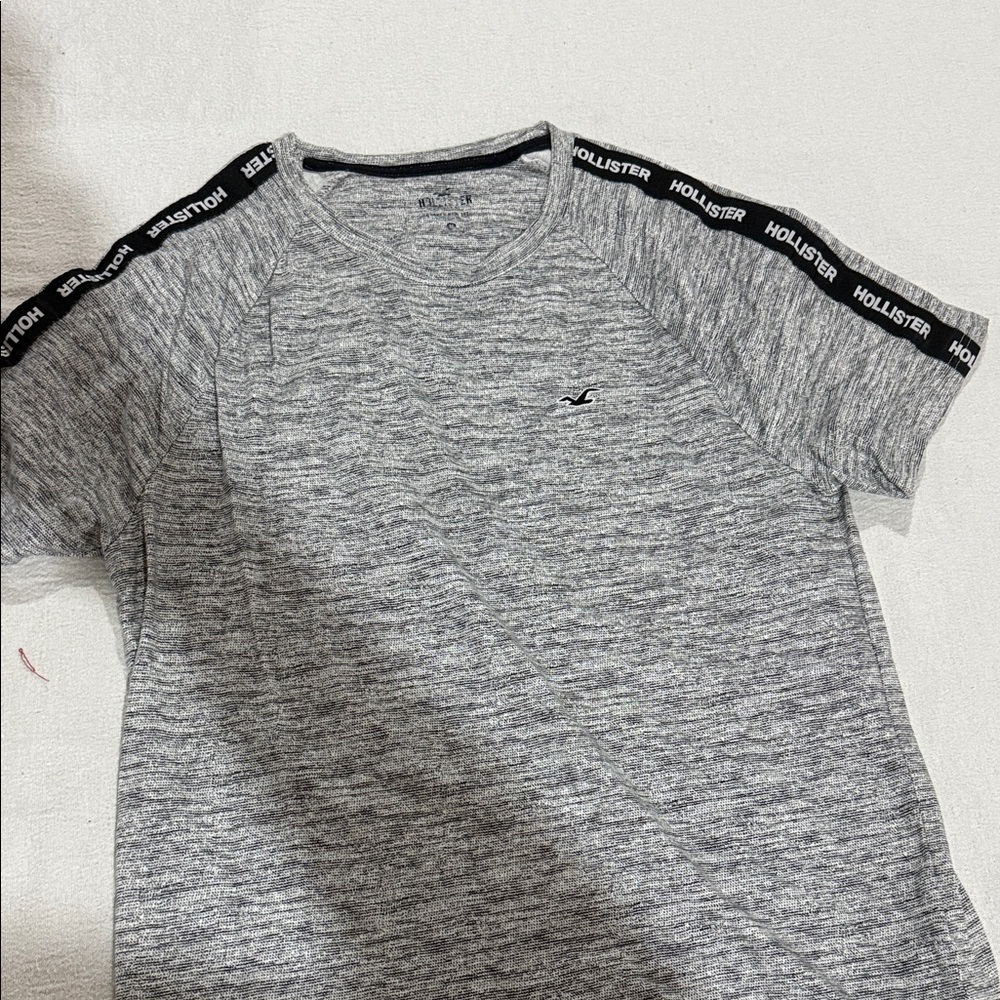 Hollister Kids Heather Gray Tee with Logo Trim